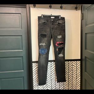 Lakenzie Streetwear Grunge Patchwork Denim Jeans